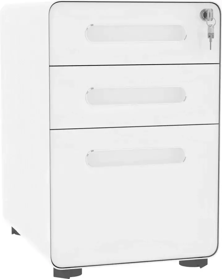 Vinscetto Vinsetto Rolcontainer archiefkast met 3 laden kantoorcontainer staal 924-007 - Foto 4