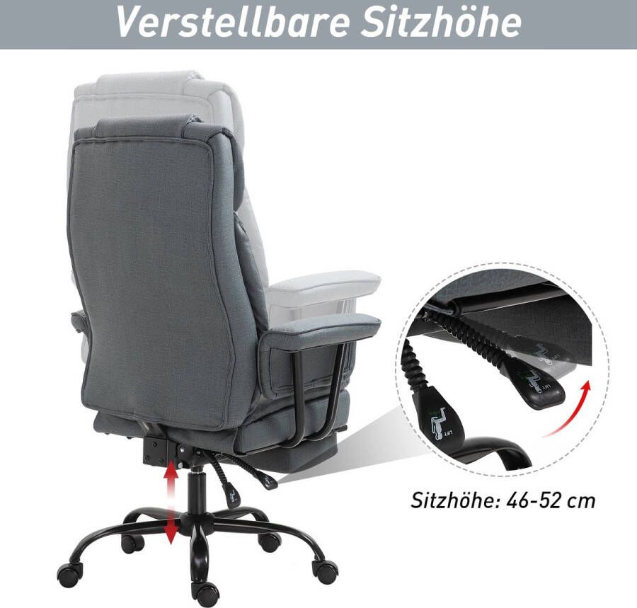 Vinsetto Bureaustoel in hoogte verstelbaar directiestoel computerstoel met voetensteun 360° PU 920-064