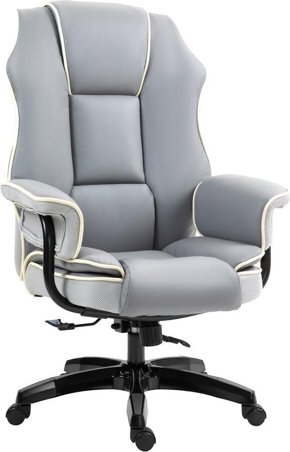 Vinsetto Bureaustoel Extra gevoerd Ligfunctie Lichtgrijs