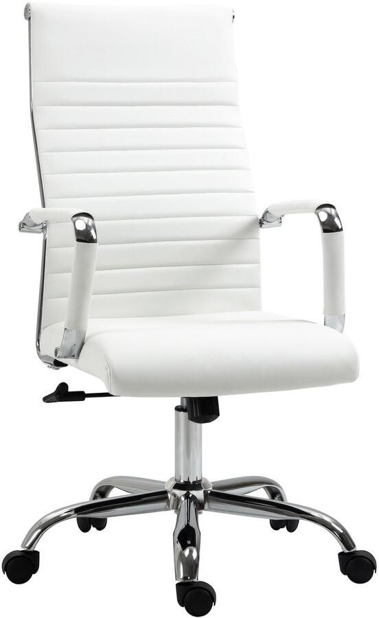 Vinsetto bureaustoel kantelfunctie hoogte verstelbaar wit