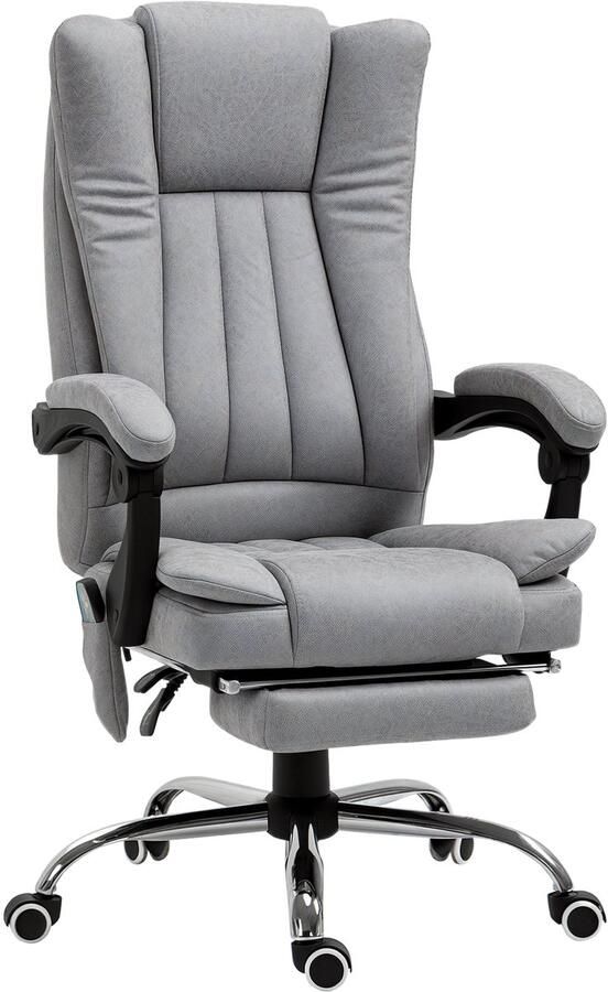 HOMdotCOM Bureaustoel massagestoel verwarmingsfunctie ligfunctie voetensteun zwart - Foto 4