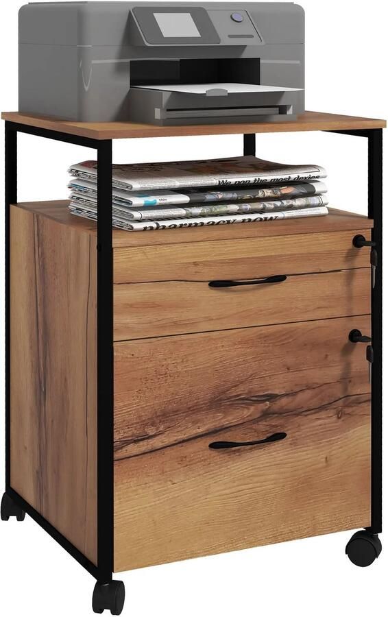 Vinsetto RoyaLuxe Archiefkast Met Slot Mobiele Archiefkast Archiefkasten Met Slot Opbergkast Opbergkasten Binnen Opbergkist Kast Kastje Opberg Kast Opbergkastje Slot Lock Kantoorkastje Kantoor Kastje Met Slot