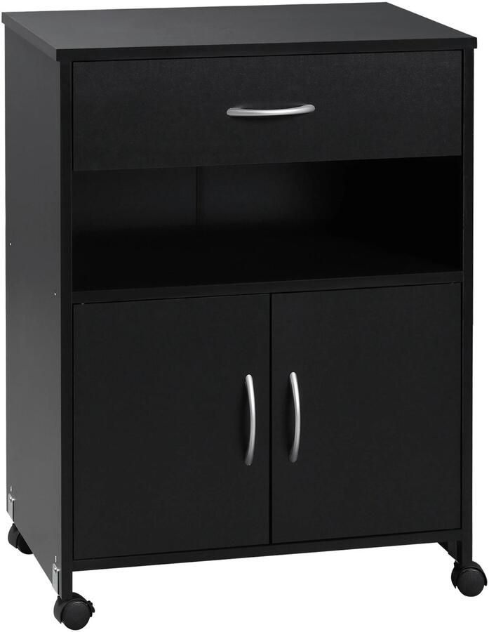 Vinsetto RoyaLuxe Mobiele Print Standaard Zwart Print Tafel Print Kastje Organizer Printer Printers Kast Kastje Kasten Tafeltje Tafel Tafels Opbergkast Opbergkastje Opberg Kasten Kantoor Organizer Organizers
