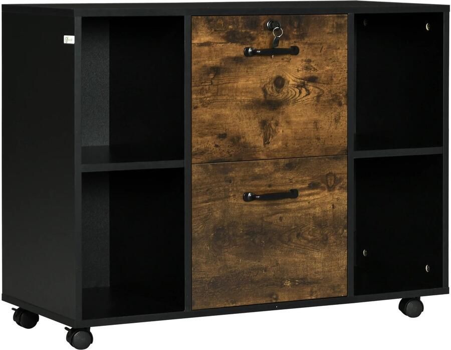 Vinsetto RoyaLuxe Mobiele Print Standaard Zwart Print Tafel Print Kastje Organizer Printer Printers Kast Kastje Kasten Tafeltje Tafel Tafels Opbergkast Opbergkastje Opberg Kasten Kantoor Organizer Organizers - Foto 2