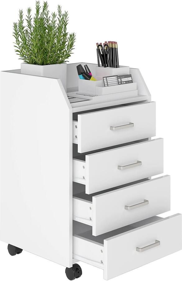 Vinsetto VidaLuxe Mobiele Kantoor Kast Mobiele Tafel Kantoor Kantoorkast Archiefkast Mobiele Archiefkast Opbergkast Opbergkasten Binnen Opbergkist Kast Kastje Opberg Kast Opbergkastje Organizer Organizers Garderobe Kast