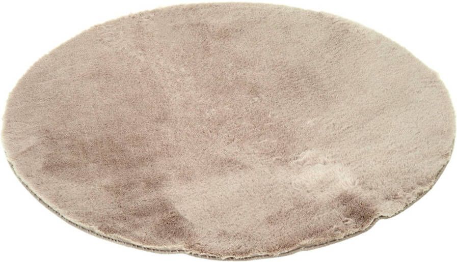 Vintag Rond vloerkleed Rond tapijt Zacht Beige Imitatiebont Hoogpolig Ø 90 cm