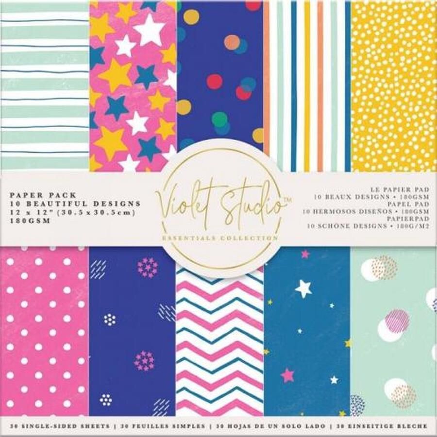 Violet Studio Paperpad 30x30 cm Spots & Stripes