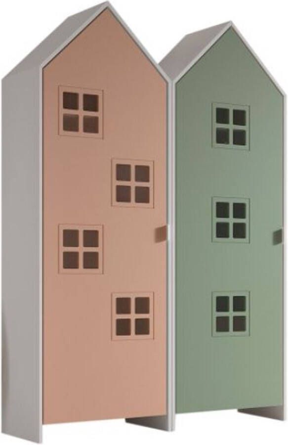 Vipack 2-delige kledingkast Casami Bruges 115x37x172 cm Oranje groen