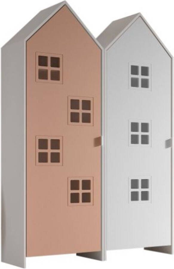 Vipack 2-delige kledingkast Casami Bruges 115x37x172 cm Oranje wit