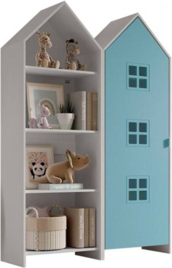 Vipack 2-delige kledingkast Casami Bruges 115x37x172 cm Wit blauw