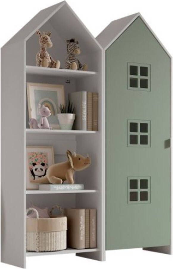 Vipack 2-delige kledingkast Casami Bruges 115x37x172 cm Wit olijfgroen