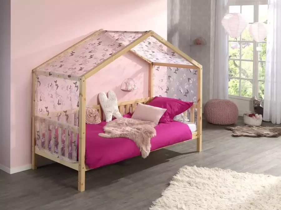 Vipack Baby Nora Elliot Bed Inclusief Bedlade en Zijrand Huisbed Dallas Rolbed Textiel