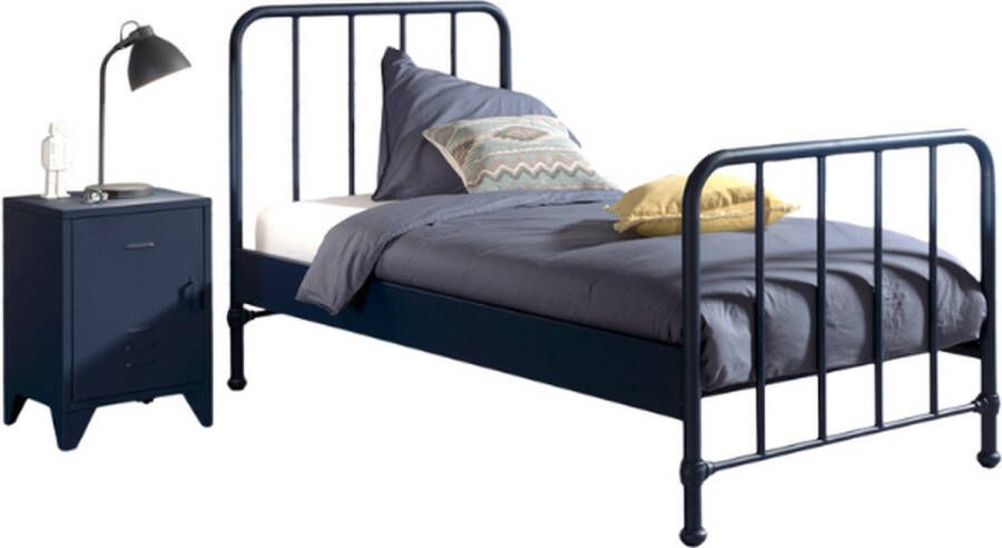 Vipack This BRONXX combination consists of the blue bed (90x200cm) and the matching blue nightstand