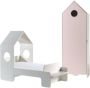 Vipack Bed Casami met 1-deurs kast 70 x 140 cm wit+roze - Thumbnail 1