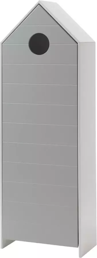 Vipack Bed Casami met 1-deurs kast 90 x 140 cm wit+grijs - Foto 1