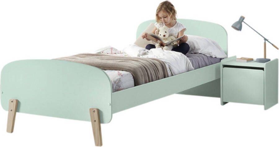 Vipack Bed Kiddy inclusief nachtkast 90 x 200 cm mint
