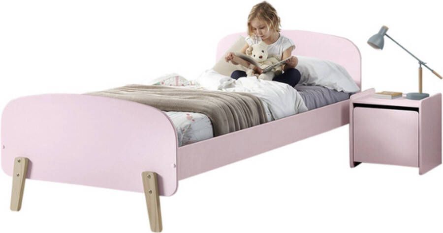 Vipack Bed Kiddy inclusief nachtkast 90 x 200 cm roze