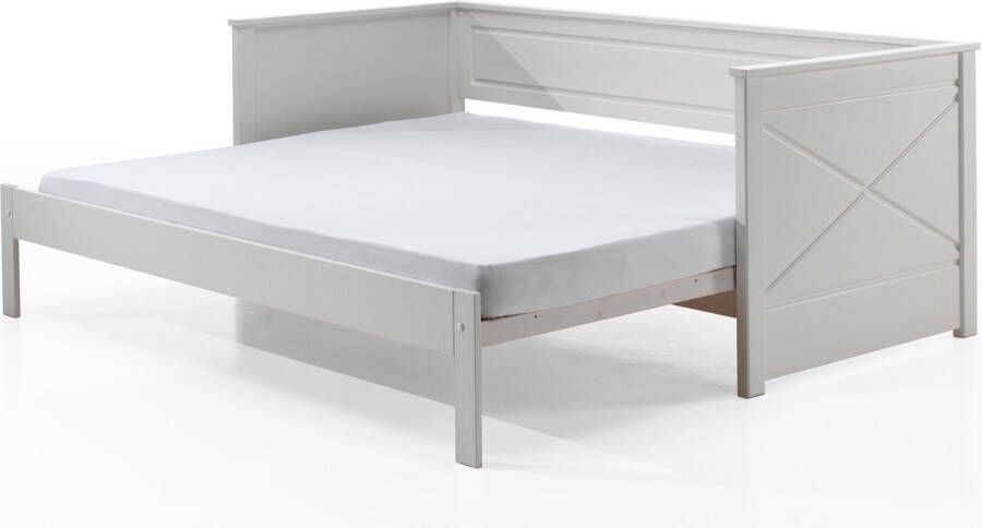 Vipack Bed Pino Hoogslaper LF 90x200 cm uittrekbar tot 180x200 cm uitvoering wit gelakt