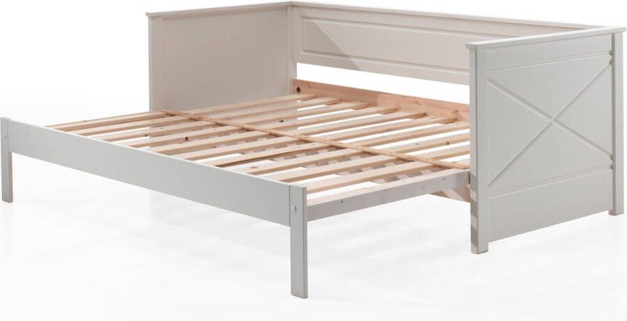 Vipack Bed Pino Hoogslaper LF 90x200 cm uittrekbar tot 180x200 cm uitvoering wit gelakt