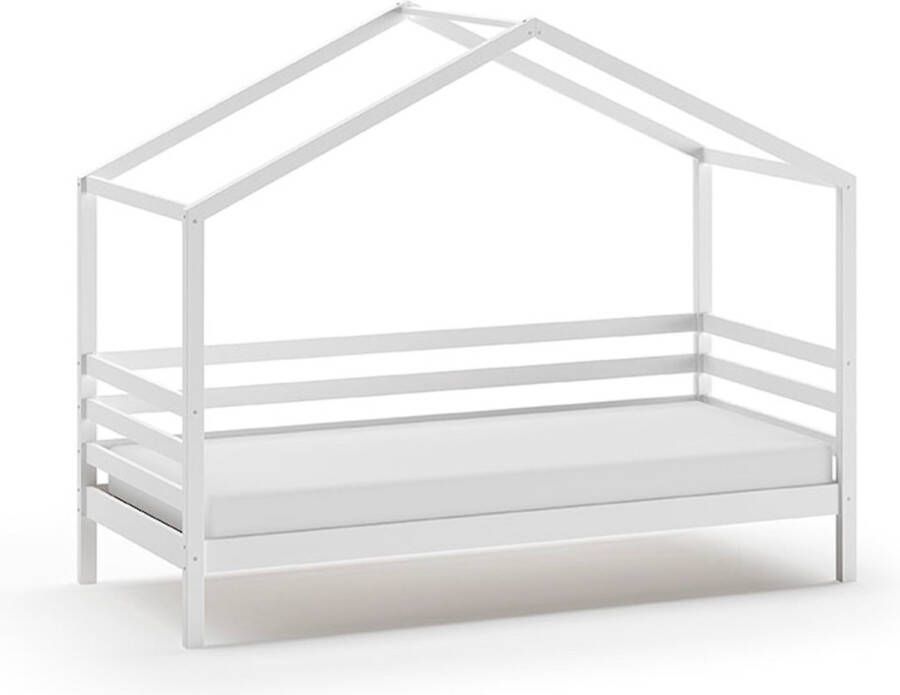 Vipack Bedbank Jamie als huis met slaaplade 90 x 200 cm wit