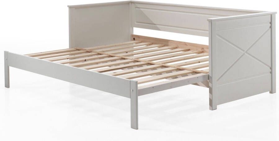 Vipack Bed Pino Hoogslaper LF 90x200 cm uittrekbar tot 180x200 cm uitvoering wit gelakt - Foto 8