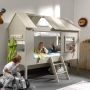 Vipack Bed als boomhut Charlotte met set gordijnen 90 x 200 cm taupe+wit - Thumbnail 2