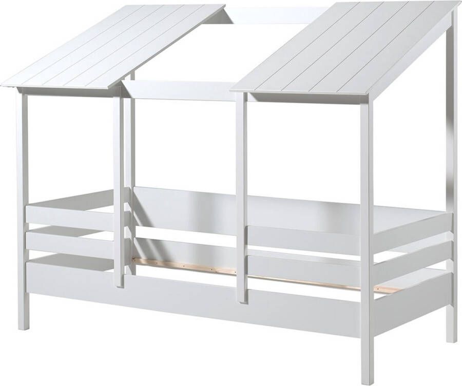 Vipack Bed Huisbed inclusief 2 dakpanelen 90 x 200 cm wit - Foto 1