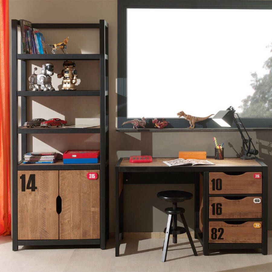 Vipack De ALEX-combinatie bestaat uit een bibliotheek en een bureau