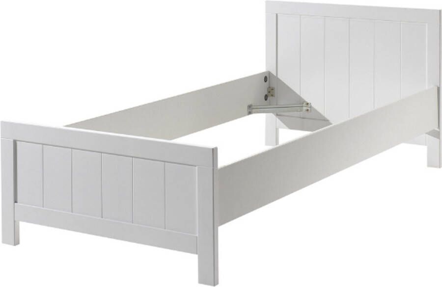 Vipack Eenpersoonsbed Erik 90x200cm (incl. lattenbodem) met bedlade Wit - Foto 3