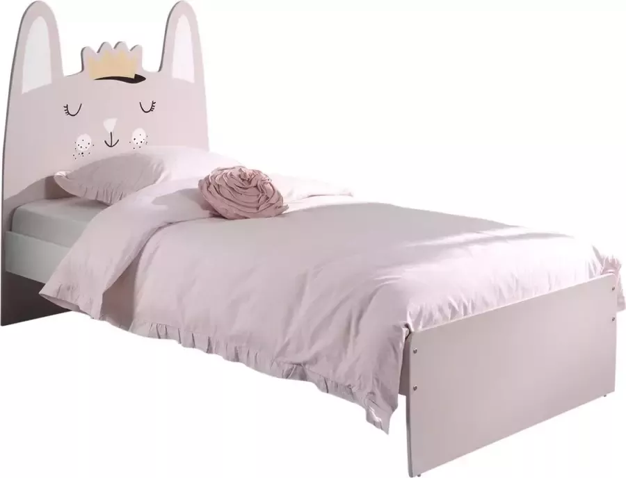 OCTAsmart Vipack bed Rabbit wit roze 204x121x99 cm Leen Bakker