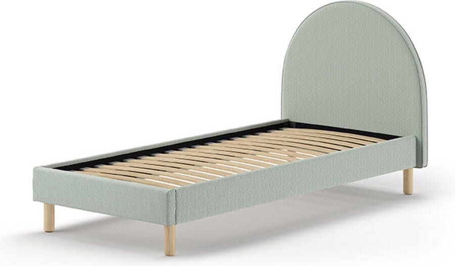 Vipack Slaapkamerserie Gestoffeerd bed Moon Ligoppervlak 90 x 200 cm incl. lattenbodem bekleding van boucléstof optioneel 4 kleuren - Foto 2