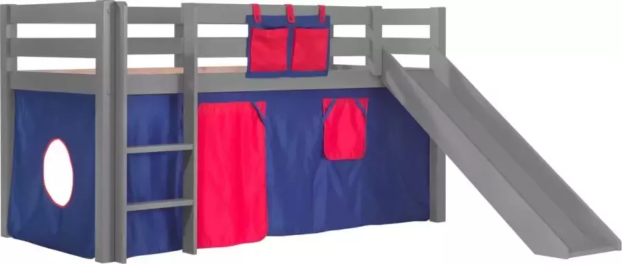 Vipack Halfhoogslaper Astrid grijs met glijbaan 90x200 Grijs - Foto 2