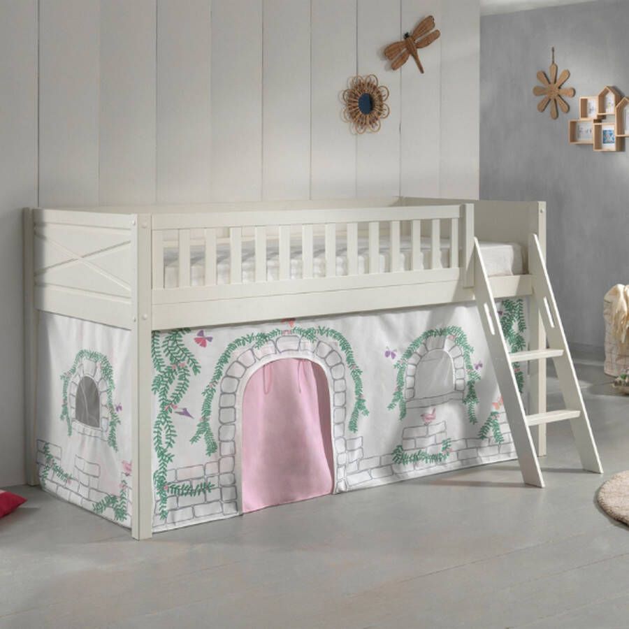 Vipack Hoogslaper Scott met schuine ladder ligoppervlak 90 x 200 cm doek tunnel 4 designs