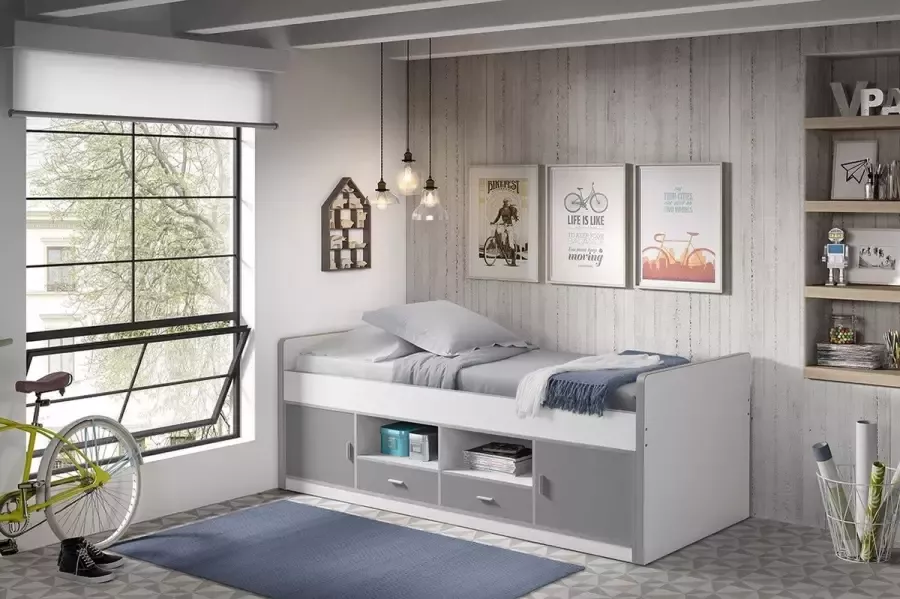 Vipack kajuitbed Bonny zilver 78 5x97 5x207 cm Leen Bakker