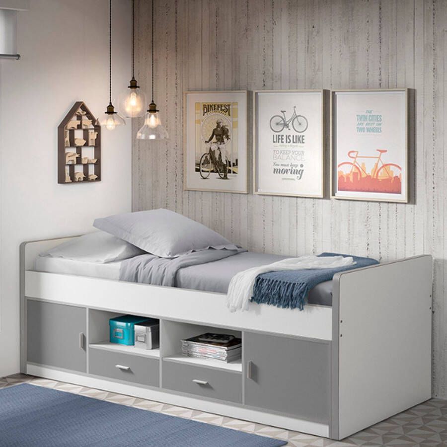 Vipack Kajuitbed Bonny (incl. lattenbodem) 90x200 Grijs