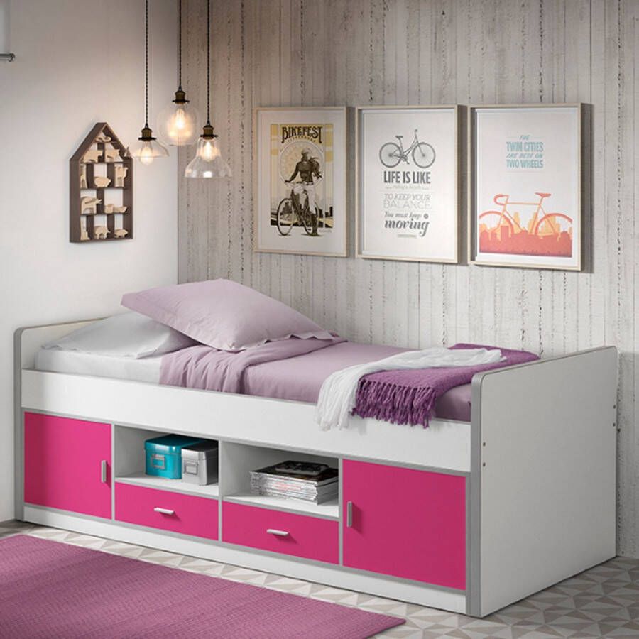 Vipack Kajuitbed Bonny (incl. lattenbodem) 90x200 Roze - Foto 2