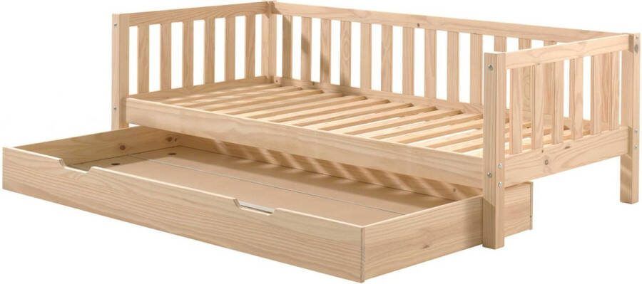 Vipack 1-persoonsledikant Sprossenomranding massief dennenhout stevig gebouwd en tijdloos design - Foto 5