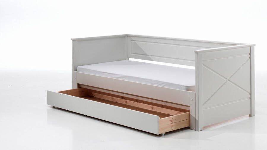 Vipack Bed Pino Hoogslaper LF 90x200 cm uittrekbar tot 180x200 cm uitvoering wit gelakt - Foto 5