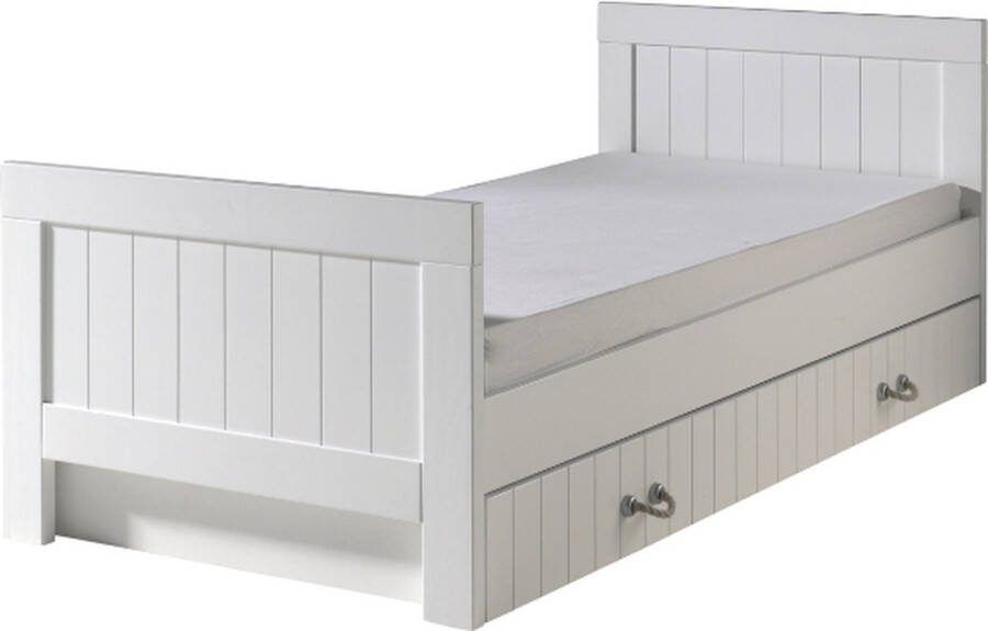 Vipack Kinderbed Lewis met bedlade 90x200 cm (incl. lattenbodem) wit gelakt