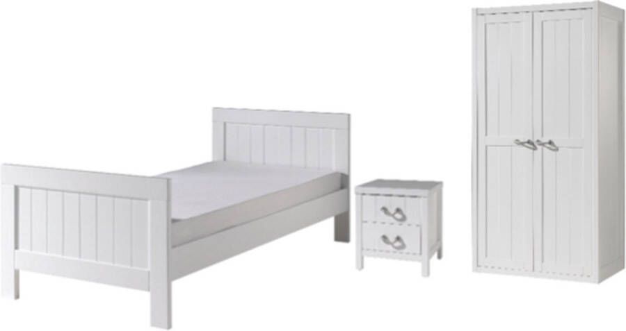 Vipack Kinderkamer Lewis met 2-deurs kast 90 x 200 cm wit - Foto 2