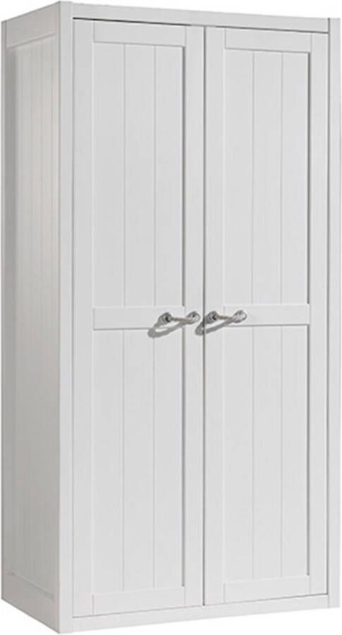 Vipack Kinderkamer Lewis met 2-deurs kast en bureau 90 x 200 cm wit - Foto 3