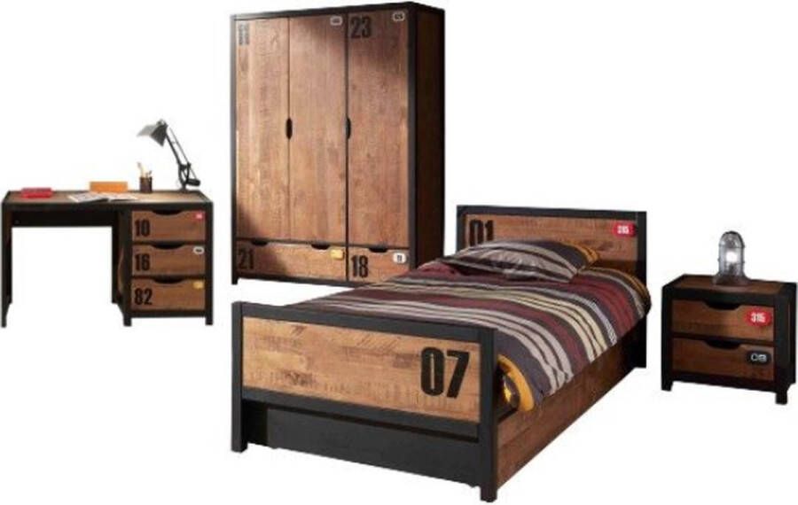 Vipack De ALEX-combinatie bestaat uit een bed een nachttafel een rolbed een bureau en een 3-deurs kleerkast - Foto 2