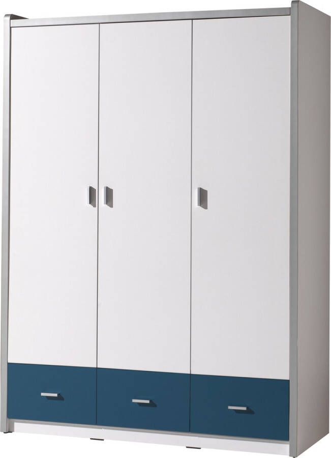 Vipack 3-deurs kledingkast Bonny blauw 202x141x60 cm Leen Bakker - Foto 2