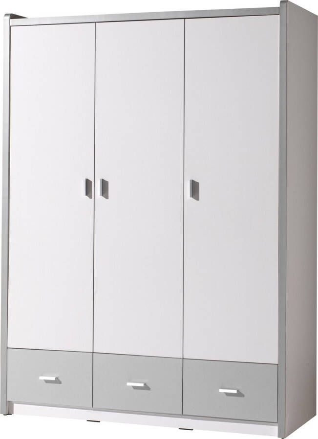 Vipack kledingkast Bonny 3-deurs zilver 202x141x60 cm Leen Bakker - Foto 3