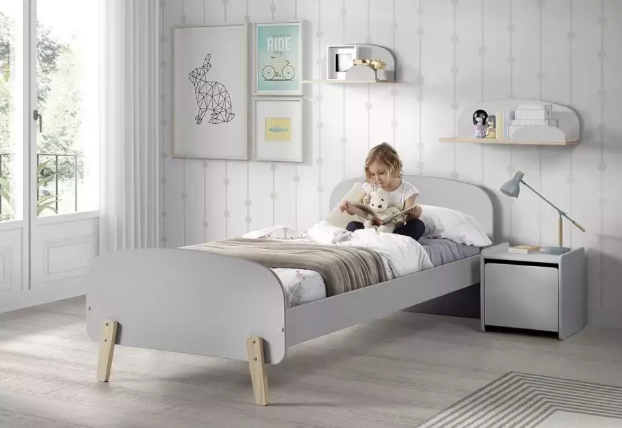 Vipack Nachtkastje Kiddy met 1 draaideur daarachter een groot vak stabiel gebouwd hij kan rechts of links geplaatst worden - Foto 2