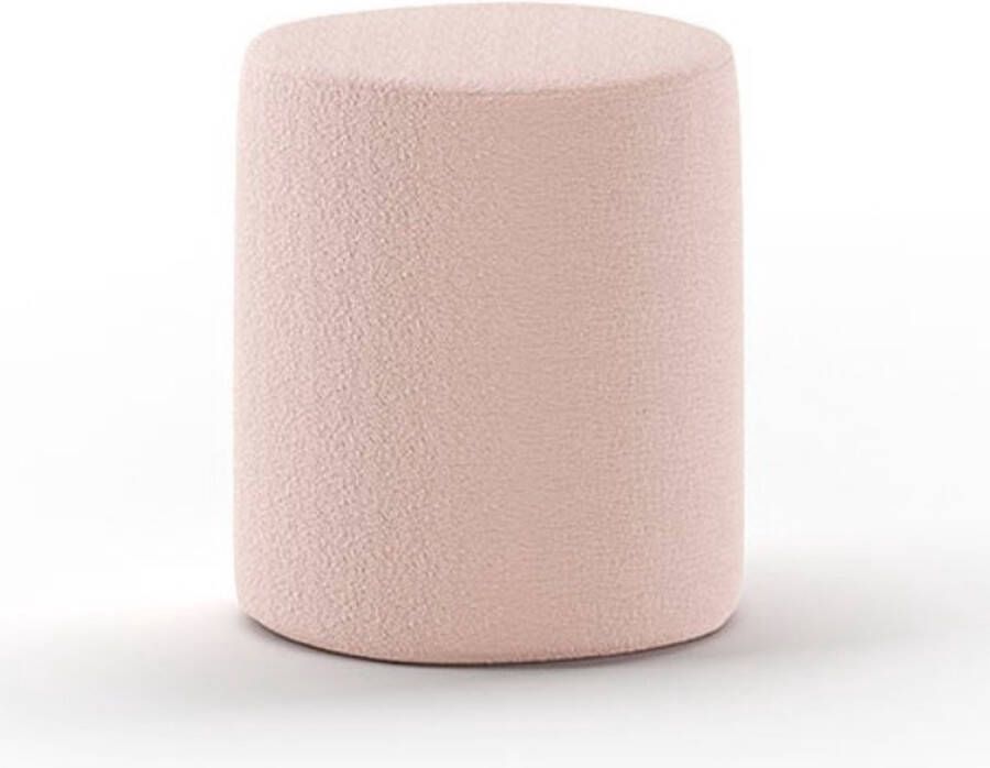 Vipack Hocker Moon hocker in rond met fluffy bouclé stof als zitje of nachtkastje ∅ 41 cm bouclé stof in 4 kleuren - Foto 2