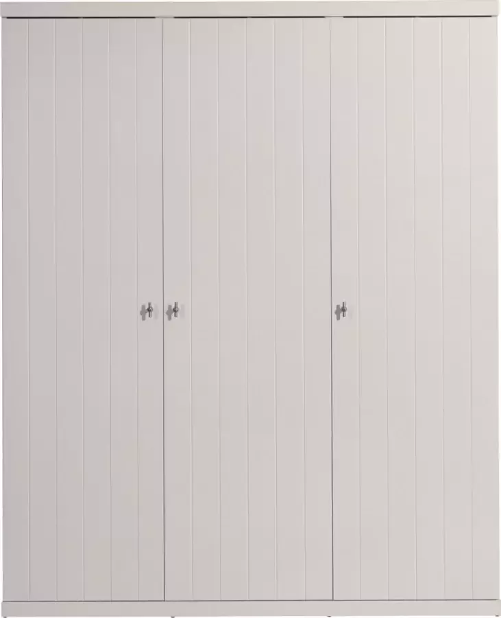 Vipack Kledingkast Ruime 3-deurs kledingkast in rechtlijnig design uitvoering wit - Foto 4
