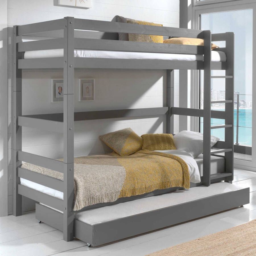 Vipack Stapelbed Claire hoog met bedlade 90x200 Grijs - Foto 2