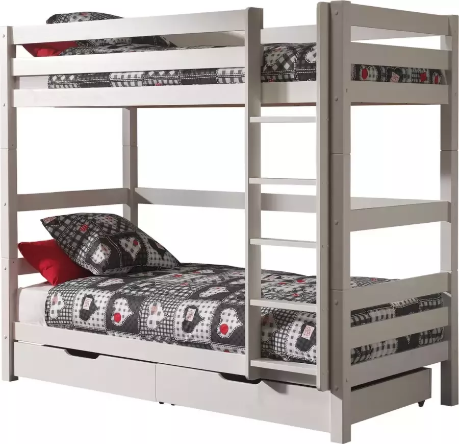 Vipack Stapelbed Claire met bedlades Elise 90x200 Wit