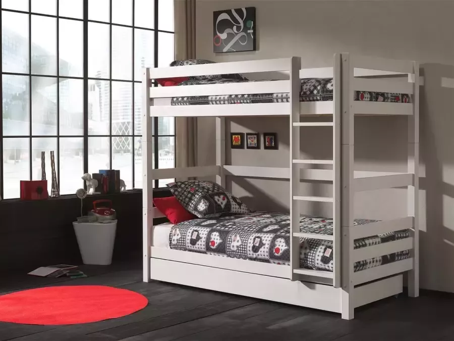 Vipack stapelbed Pino met bedlade Wit 180x103x208 cm
